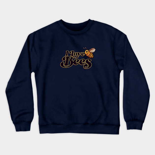 I Love Bees Crewneck Sweatshirt by bubbsnugg